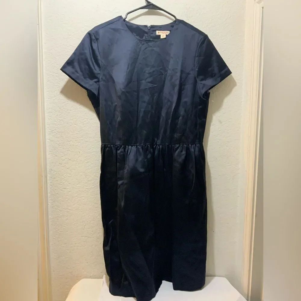 Brooks Brothers Womens blue satin Sheath Dress, Blue. Size 12 D2